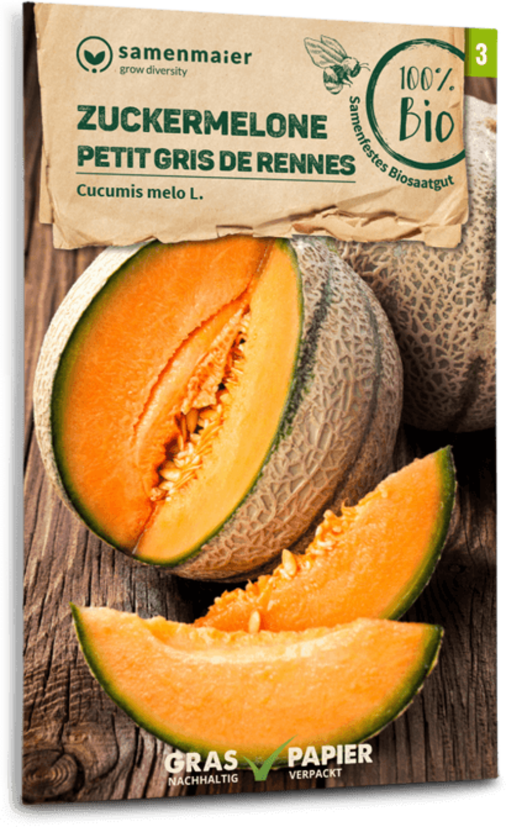 Bio Zuckermelone "Petit Gris De Rennes" 4 Bio Zuckermelone "Petit Gris De Rennes" – Bild 2
