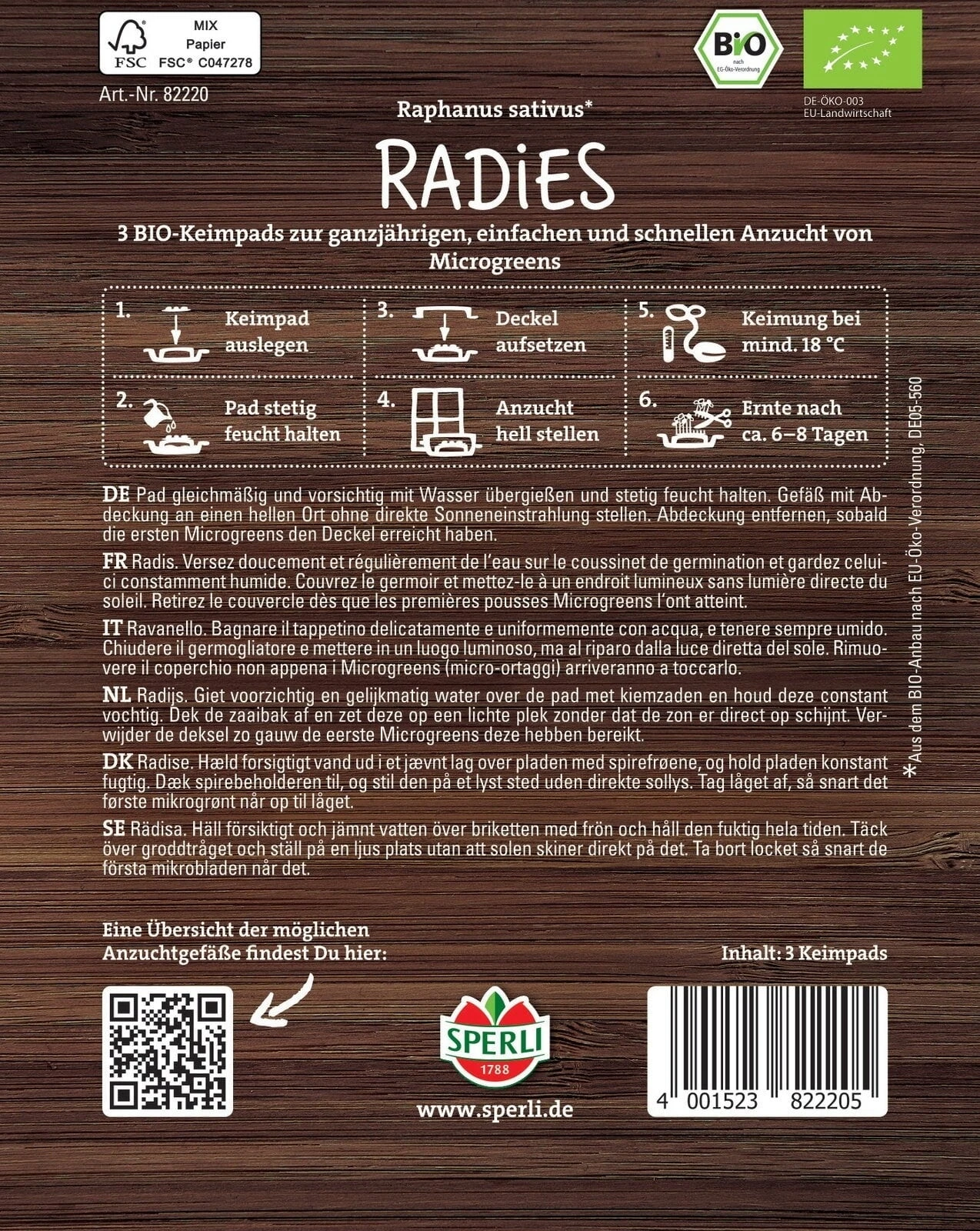 Bio Microgreen-Pads Radies 3 Bio Microgreen-Pads Radies